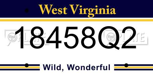 18458Q2 West Virginia License Plate