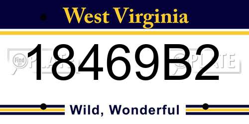 18469B2 West Virginia License Plate