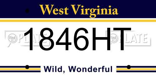 1846HT West Virginia License Plate