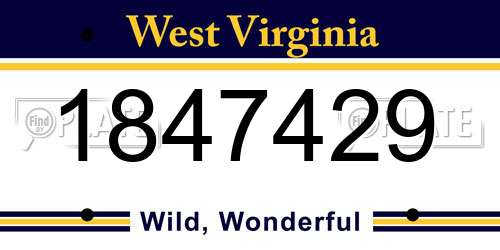 1847429 West Virginia License Plate