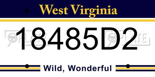 18485D2 West Virginia License Plate