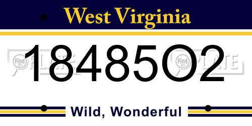 18485O2 West Virginia License Plate
