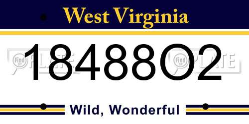 18488O2 West Virginia License Plate