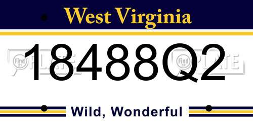 18488Q2 West Virginia License Plate
