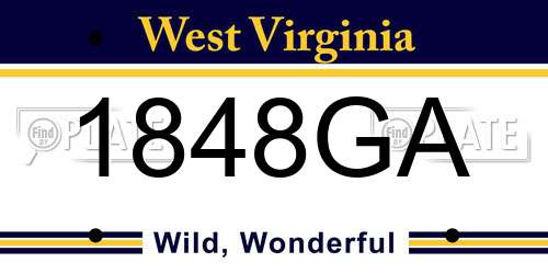 1848GA West Virginia License Plate