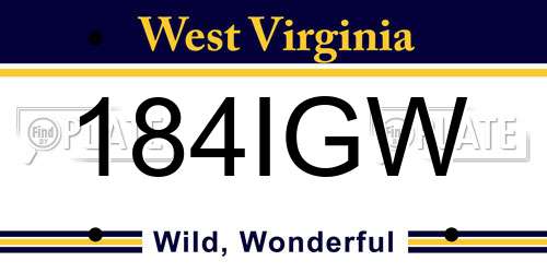 184IGW West Virginia License Plate