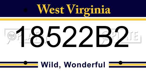 18522B2 West Virginia License Plate