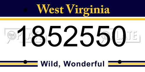 1852550 West Virginia License Plate