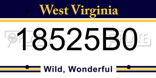 18525B0 West Virginia License Plate