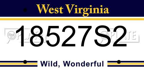 18527S2 West Virginia License Plate