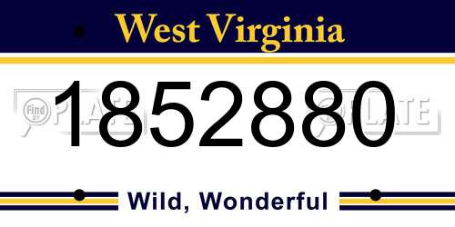 1852880 West Virginia License Plate