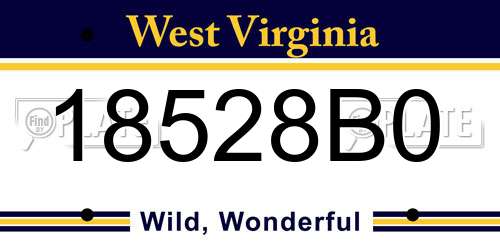 18528B0 West Virginia License Plate