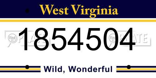 1854504 West Virginia License Plate
