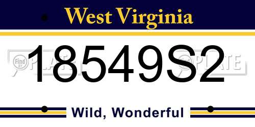 18549S2 West Virginia License Plate