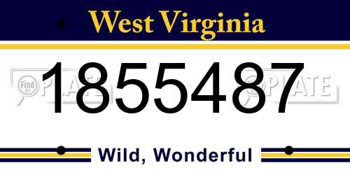 1855487 West Virginia License Plate