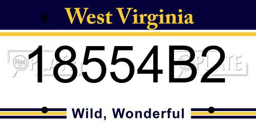 18554B2 West Virginia License Plate