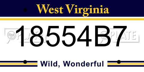 18554B7 West Virginia License Plate