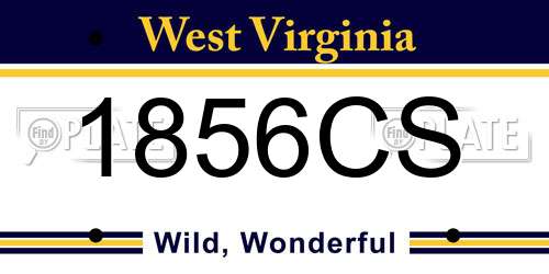 1856CS West Virginia License Plate