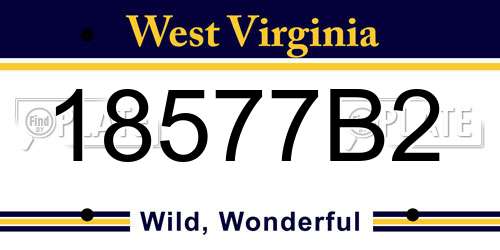 18577B2 West Virginia License Plate