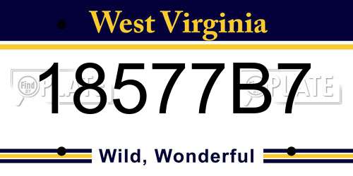 18577B7 West Virginia License Plate