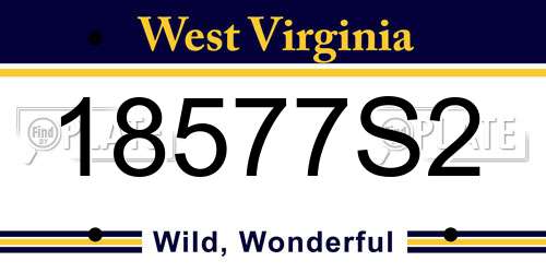 18577S2 West Virginia License Plate