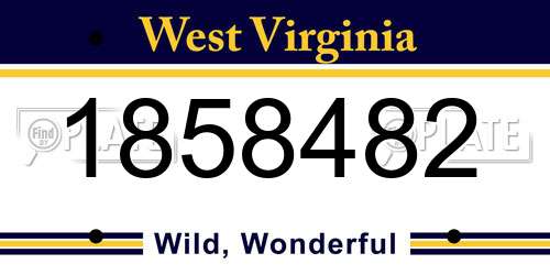 1858482 West Virginia License Plate