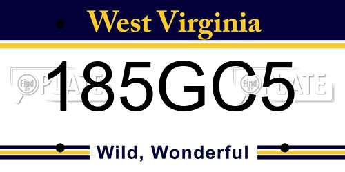 185GC5 West Virginia License Plate