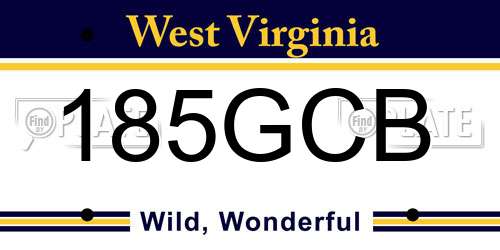 185GCB West Virginia License Plate