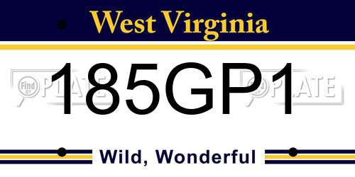 185GP1 West Virginia License Plate