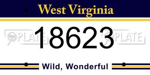 18623 West Virginia License Plate