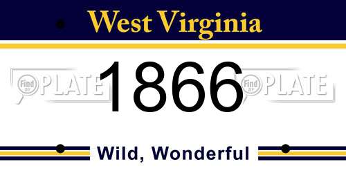 1866 West Virginia License Plate