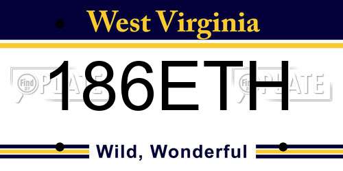 186ETH West Virginia License Plate