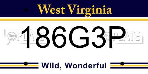 186G3P West Virginia License Plate