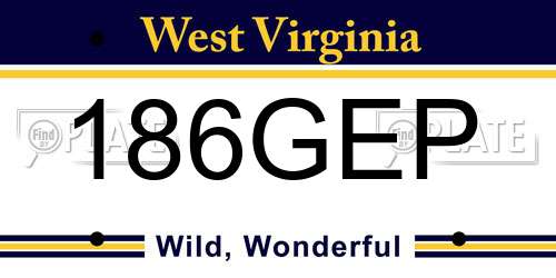 186GEP West Virginia License Plate