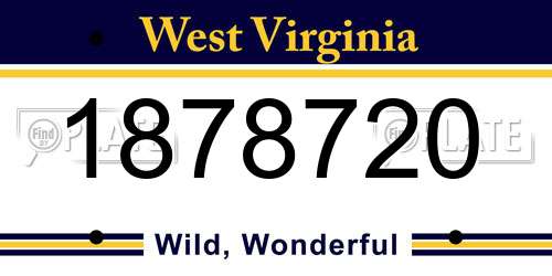 1878720 West Virginia License Plate