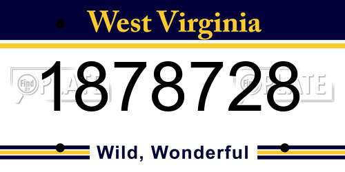 1878728 West Virginia License Plate
