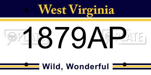 1879AP West Virginia License Plate
