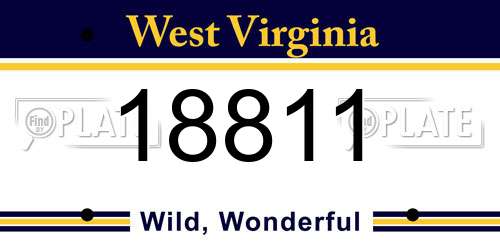 18811 West Virginia License Plate