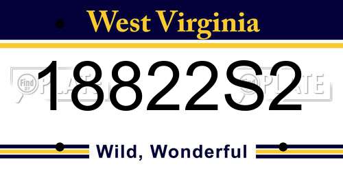 18822S2 West Virginia License Plate