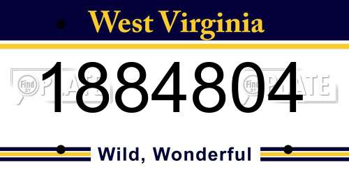 1884804 West Virginia License Plate