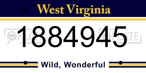 1884945 West Virginia License Plate