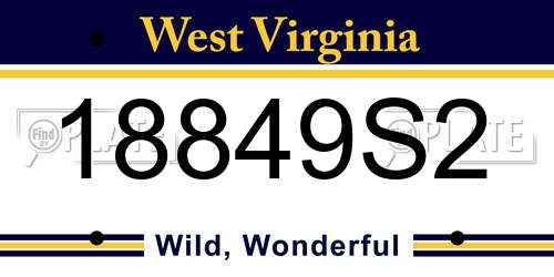 18849S2 West Virginia License Plate