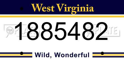 1885482 West Virginia License Plate