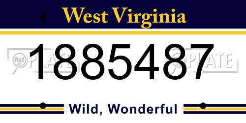 1885487 West Virginia License Plate