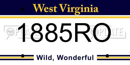 1885RO West Virginia License Plate