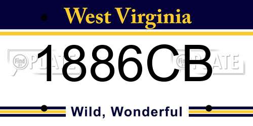 1886CB West Virginia License Plate
