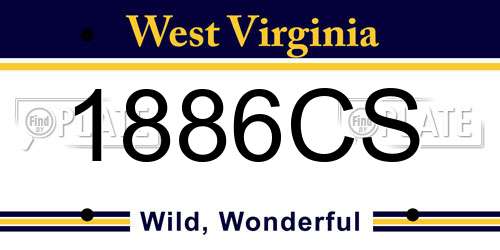 1886CS West Virginia License Plate