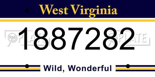 1887282 West Virginia License Plate