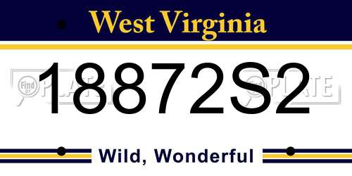 18872S2 West Virginia License Plate