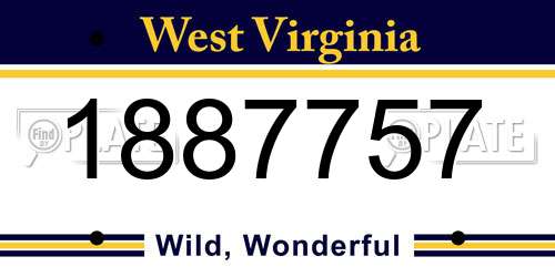 1887757 West Virginia License Plate